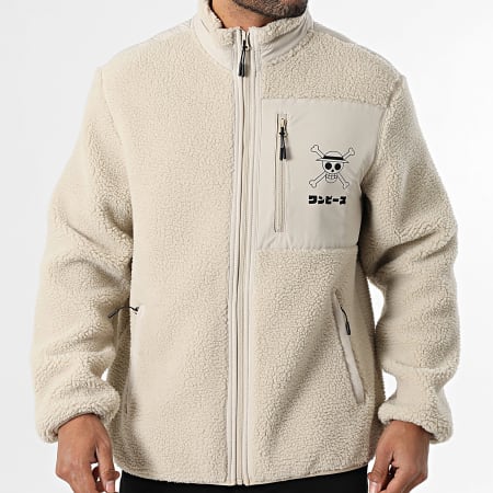 One Piece - Zippende Sherpa Jasje Mugiwara Beige
