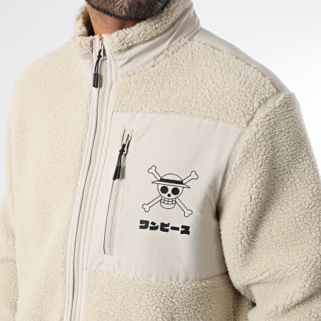One Piece - Zippende Sherpa Jasje Mugiwara Beige