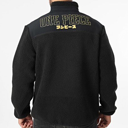 One Piece - Veste Sherpa Zippée Mugiwara Noir Doré