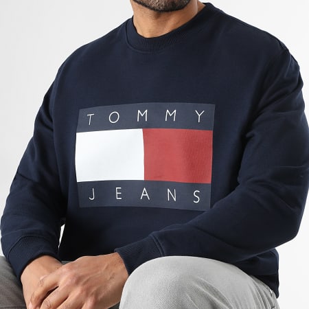 Tommy Jeans - Sweat Crewneck Big Flag 2643 Bleu Marine