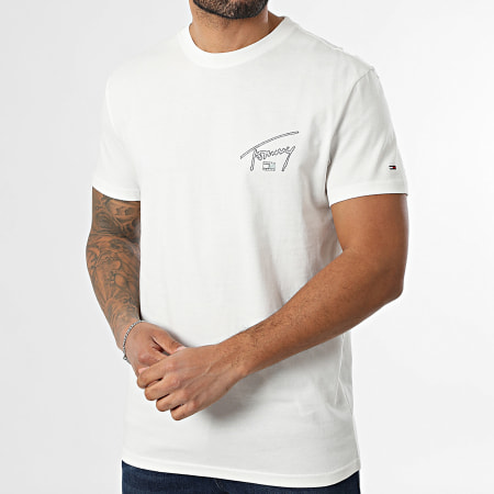 Tommy Jeans - Tee Shirt Sign Backsprint 2320 Blanc