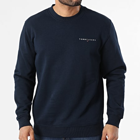 Tommy Jeans - Sweat Crewneck Linear 0249 Bleu Marine