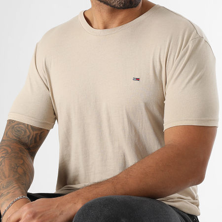 Tommy Jeans - Tee Shirt Slim Jaspe 0363 Beige