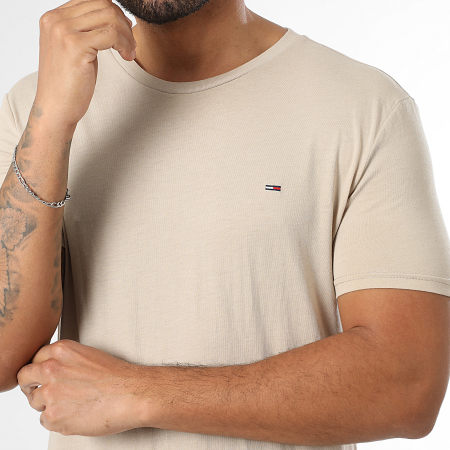 Tommy Jeans - Tee Shirt Slim Jaspe 0363 Beige