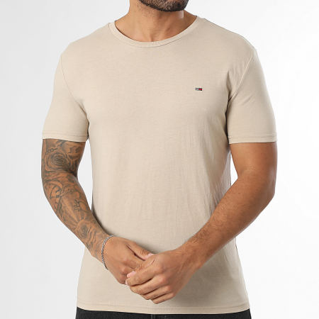 Tommy Jeans - Tee Shirt Slim Jaspe 0363 Beige