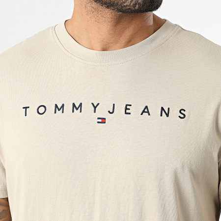 Tommy Jeans - Tee Shirt Linear Logo 0744 Beige