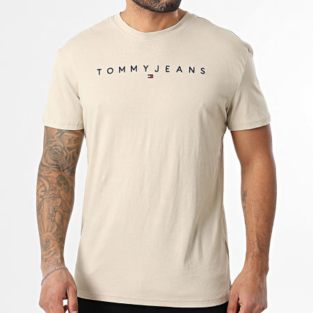 Tommy Jeans - Tee Shirt Linear Logo 0744 Beige