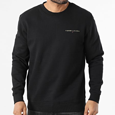 Tommy Jeans - Sweat Crewneck Linear 0249 Noir