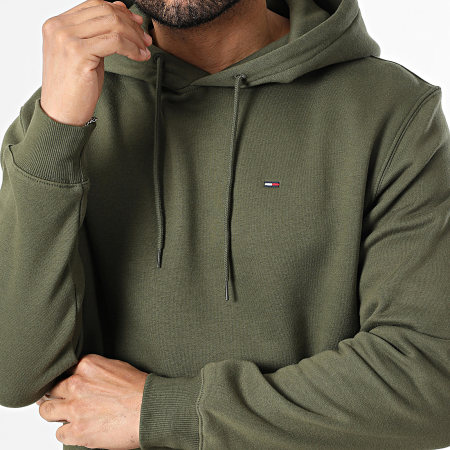 Tommy Jeans - Sweat Capuche Flag 0742 Vert Kaki