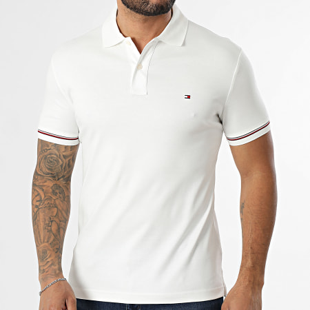 Tommy Hilfiger - Polo Manches Courtes Slim Liquid Cotton 1612 Beige Clair