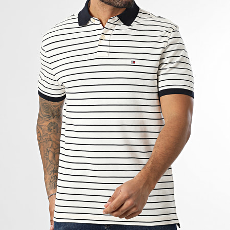Tommy Hilfiger - Polo Manches Courtes A Rayures 1985 7770 Beige Clair