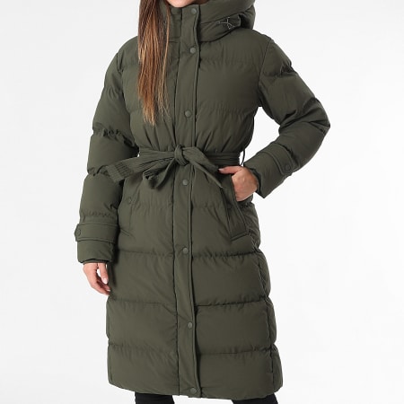 Classic Series - Plumífero largo con capucha Mujer 563 Verde Kaki