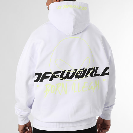 OFFWORLD - Hoodie 400 GSM Illegal Frequency Glow White