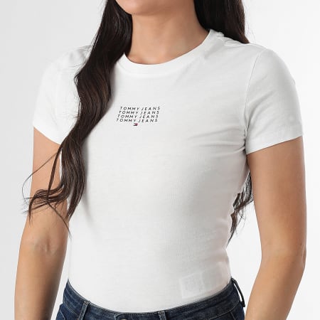 Tommy Jeans - Tee Shirt Femme Multi Linear 1841 Blanc
