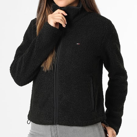 Tommy Jeans - Chaqueta Polar Con Cremallera Mujer Flag 1926 Negro