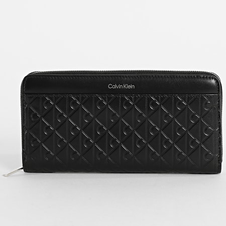 Calvin Klein - Portefeuille Femme Emblem AOP Embossed Long 1097 Noir