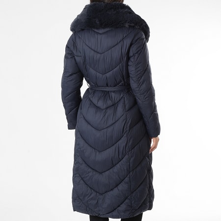 Classic Series - Plumífero largo con capucha Mujer 018 Azul Marino