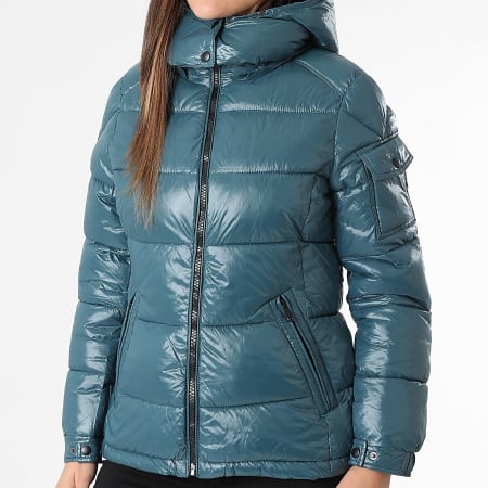 Classic Series - Plumífero con capucha Mujer 082 Azul Petróleo