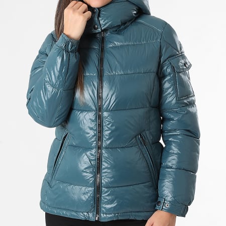 Classic Series - Plumífero con capucha Mujer 082 Azul Petróleo