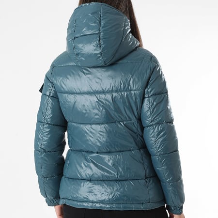 Classic Series - Plumífero con capucha Mujer 082 Azul Petróleo