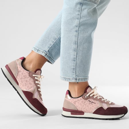 Pepe Jeans - Zapatillas Mujer Brit Master PLS400018 Berry Prurple
