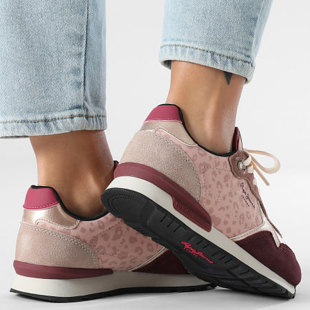 Pepe Jeans - Zapatillas Mujer Brit Master PLS400018 Berry Prurple