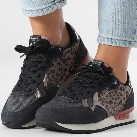 Pepe Jeans - Zapatillas Mujer Brit Master PLS400018 Washed Black