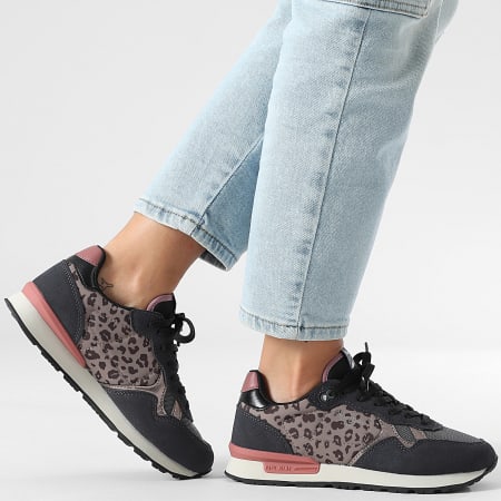 Pepe Jeans - Zapatillas Mujer Brit Master PLS400018 Washed Black