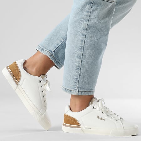 Pepe Jeans - Baskets Femme Kenton Campus PLS300009 Off White