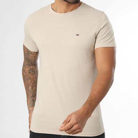 Tommy Jeans - Tee Shirt Slim Jersey 4411 Beige Clair