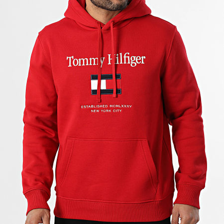 Tommy Hilfiger - Sweat Capuche Embroidery Flag 2735 Rouge