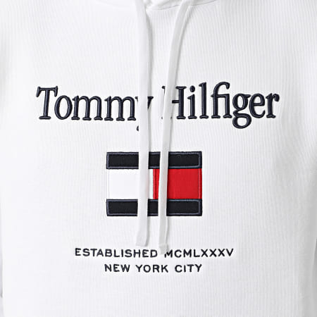 Tommy Hilfiger - Sweat Capuche Embroidery Flag 2735 Blanc