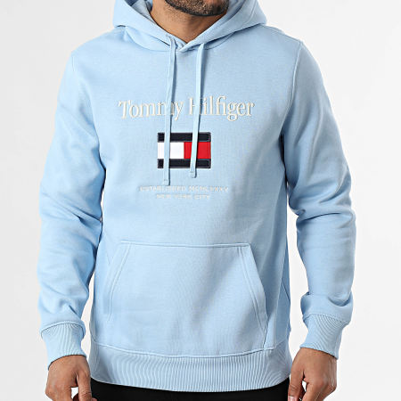 Tommy Hilfiger - Sweat Capuche Embroidery Flag 2735 Bleu Clair