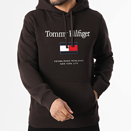Tommy Hilfiger - Sweat Capuche Embroidery Flag 2735 Marron