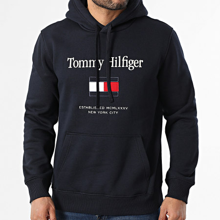 Tommy Hilfiger - Sweat Capuche Embroidery Flag 2735 Bleu Marine