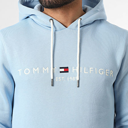 Tommy Hilfiger - Sweat Capuche Tommy Logo 1599 Bleu Clair