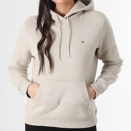 Tommy Jeans - Sweat Capuche Regular Femme Flag 9958 Beige