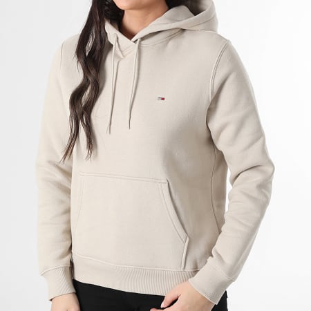 Tommy Jeans - Sweat Capuche Regular Femme Flag 9958 Beige