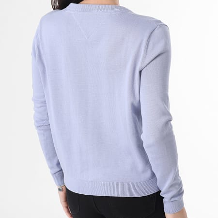 Tommy Jeans - Pull Col V Femme Essential 9888 Bleu