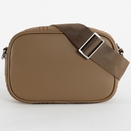 Lacoste - Sacoche The Blend Logo Crocodile Metal Marron Clair