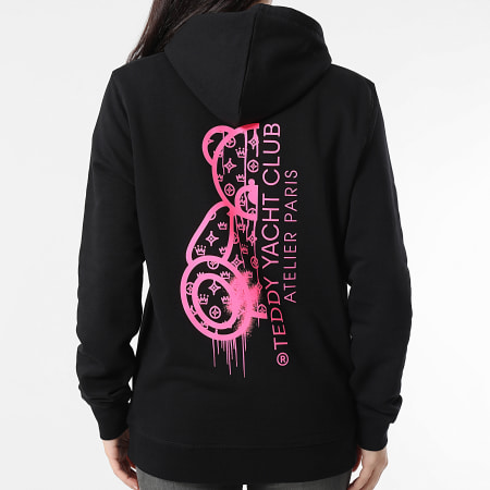 Teddy Yacht Club - Sweat Capuche Femme Atelier De Couture Noir Rose