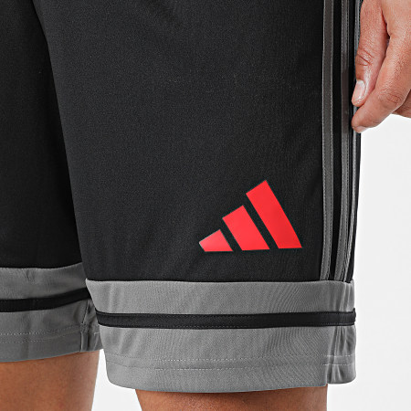 Adidas Sportswear - Short Jogging Squa 25 JN4447 Noir Gris Rouge