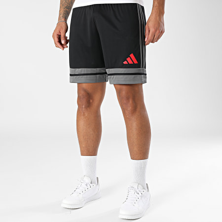 Adidas Sportswear - Short Jogging Squa 25 JN4447 Noir Gris Rouge