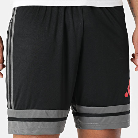 Adidas Sportswear - Short Jogging Squa 25 JN4447 Noir Gris Rouge