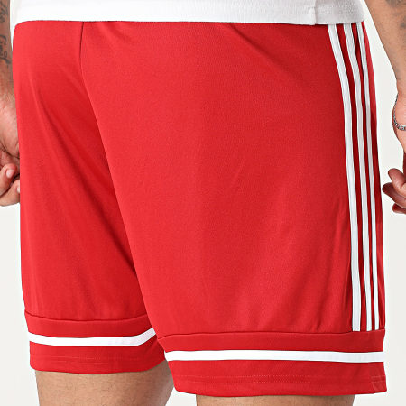 Adidas Sportswear - Short Jogging A Bandes Squa 25 JN5466 Rouge Blanc