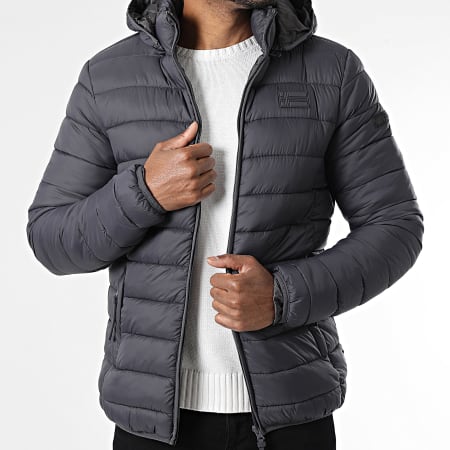 Geographical Norway - Hooded Donsjas Amichoko Hood Donkergrijs