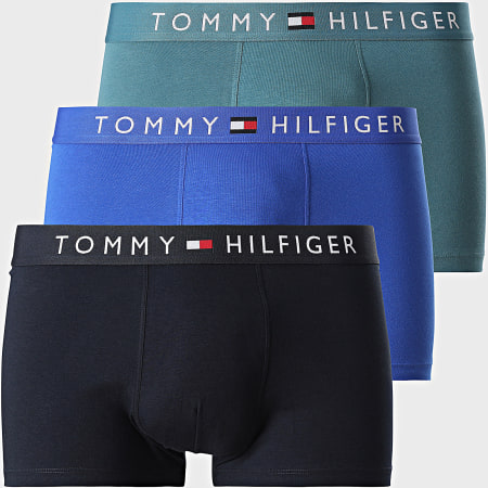 Tommy Hilfiger - Lot De 3 Boxers 3521 Bleu Marine Bleu Roi Bleu Gris
