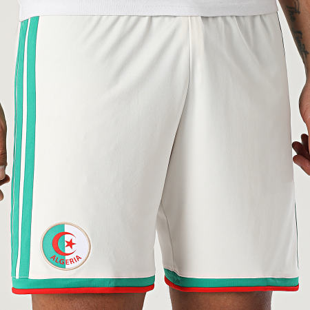 Adidas Sportswear - Short Jogging A Bandes Fédération Algérienne De Football JN4461 Beige Vert Rouge