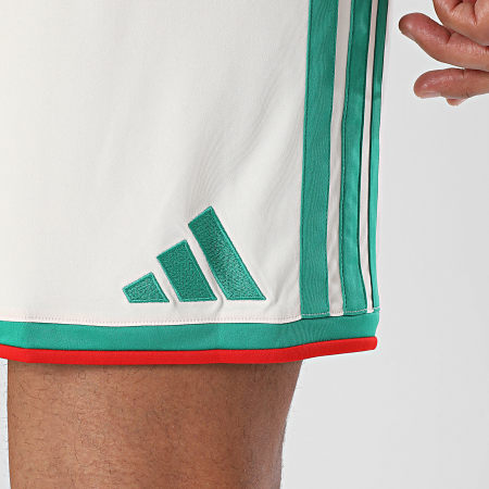 Adidas Sportswear - Short Jogging A Bandes Fédération Algérienne De Football JN4461 Beige Vert Rouge