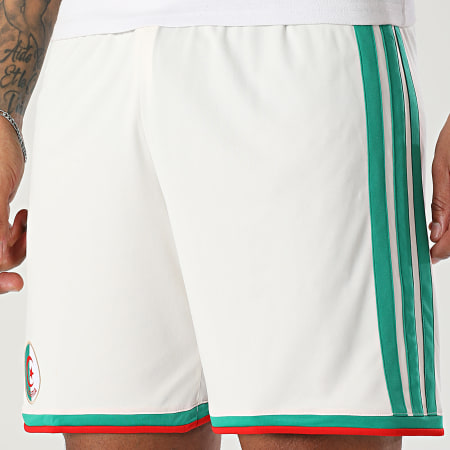 Adidas Sportswear - Short Jogging A Bandes Fédération Algérienne De Football JN4461 Beige Vert Rouge